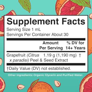 MaryRuth Organics Grapefruit Seed Extract Grapefruit Seed Oil Drops | Peel & Seed | Herbal Tinctures...