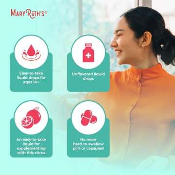 MaryRuth Organics Grapefruit Seed Extract Grapefruit Seed Oil Drops | Peel & Seed | Herbal Tinctures Liquid Drops | Sugar Free | Vegan | Non-GMO | Gluten Free| Unflavored | 30 Servings | 1 Fl Oz