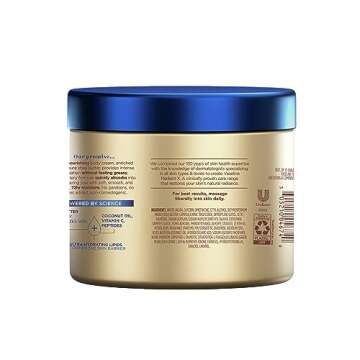 Vaseline Radiant X Deep Nourishment Body Cream 100% Pure Shea Butter, Coconut Oil, Vitamin C, & Peptides 10 oz