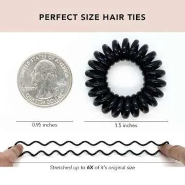 Kitsch Satin Hair Scrunchies, Black Spiral Hair Ties and Brunette Spiral Hair Ties with Discount