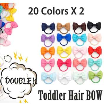 CÉLLOT Toddler Hair Accessories - 40pcs Colorful Bows