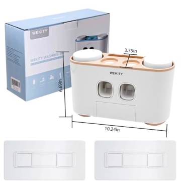 WEKITY Toothbrush Holder with Multi-functional Dispenser