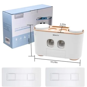 WEKITY Toothbrush Holder with Multi-functional Dispenser