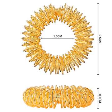 30 Pieces Acupressure Rings Spiky Sensory Rings for Fingers Stress Relief Fidget Sensory Massager fo...