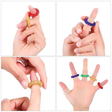 Spiky Sensory Finger Rings for Stress Relief and Wellness