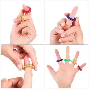 Spiky Sensory Finger Rings for Stress Relief and Wellness