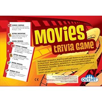 Outset Media Movies Trivia Game - Party Game - Family Game - Travel Game - Fun and Easy to Play - 880 Trivia Questions - for 2 or More Players - Ages 12+