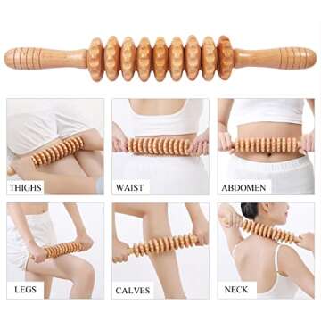 Komogir 3-in-1 Wood Therapy Massage Tools Lymphatic Drainage Massager Wooden Massager for Maderoterapia,Anti-Cellulite, Body Sculpting & Contouring