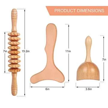 Komogir 3-in-1 Maderoterapia Kit for Home Massage Therapy