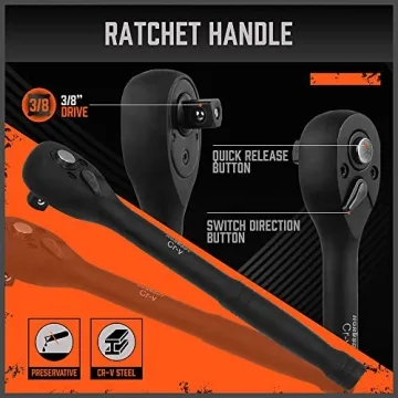 HORUSDY 50-Piece Impact Socket Set SAE Metric Cr-V Steel
