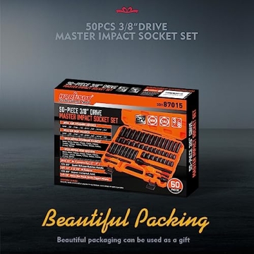 HORUSDY 50-Piece Impact Socket Set SAE Metric Cr-V Steel