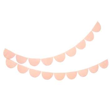 Meri Meri Peach Scallop Pennant Banner - Elegant Party Decor