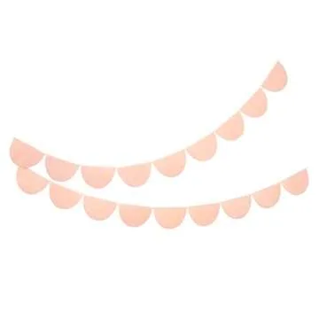 Meri Meri Peach Scallop Pennant Banner - Elegant Party Decor