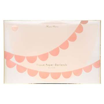 Meri Meri Peach Scallop Pennant Banner - Elegant Party Decor