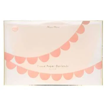 Meri Meri Peach Scallop Pennant Banner - Elegant Party Decor