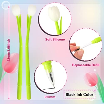 SANNIX Color Changing Tulip Flower Pens for Creative Gifts
