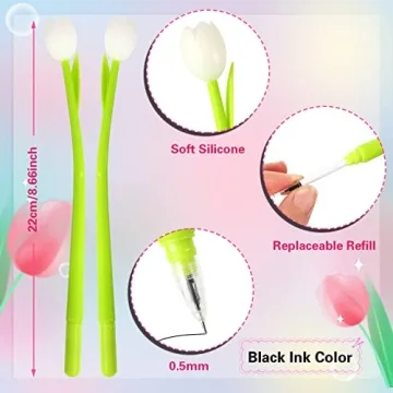 SANNIX Color Changing Tulip Flower Pens for Creative Gifts