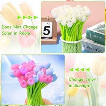 SANNIX Color Changing Tulip Flower Pens for Creative Gifts