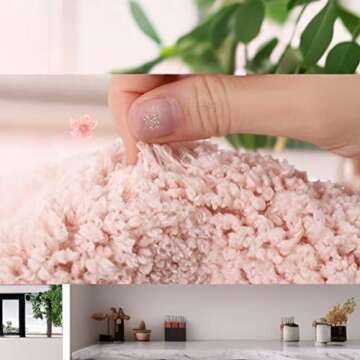 CALOPPS Bathroom Floor mats Bathroom Absorbent Door mats Door Quick-Drying mats Toilet Non-Slip Carpet mats Heart-Shaped Bathroom Non-Slip mats Pink （24‘’×20‘’