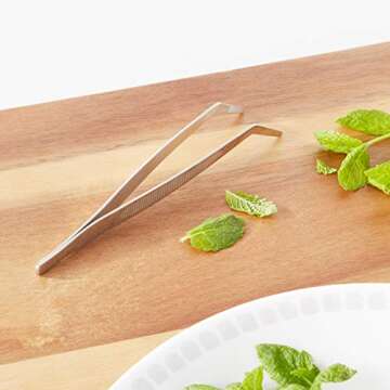 Mercer Culinary Stainless Steel Chef Plating Tongs 6-1/8 Inch