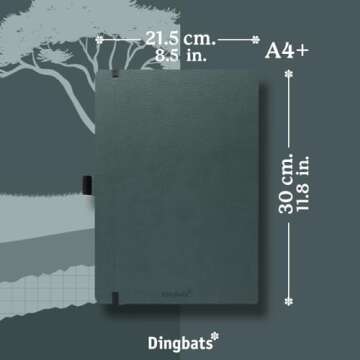 Dingbats* - Wildlife Lined Extra Large A4 Notebook - PU Leather Hardcover Journal for Work, Writing - Pocket, Elastic Closure, Pen Holder, Bookmark