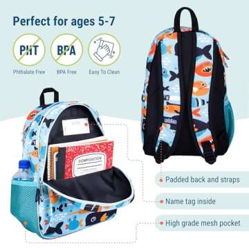 Wildkin 15-inch Kids Backpack – Durable, Padded, Adjustable for School & Travel - Big Fish