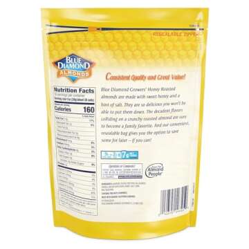 Blue Diamond Almonds Honey Roasted Snack Almonds, Honey Roasted, 1 Pound (Pack of 1)