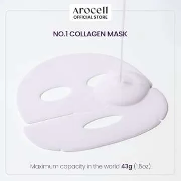 AROCELL Super Collagen Mask 4 Facial Sheet Dual Matrix Hydrogel Masks with Low Molecular Weight Collagen for Elasticity Hydrating Anti-Aging Cooling Korean Skincare, 43g x 4ea