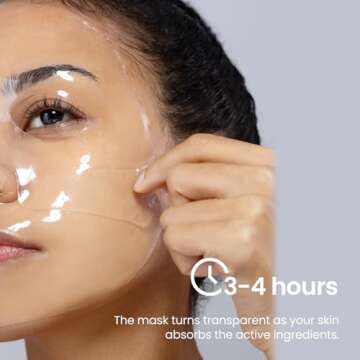 AROCELL Super Collagen Mask 4 Facial Sheet Dual Matrix Hydrogel Masks with Low Molecular Weight Collagen for Elasticity Hydrating Anti-Aging Cooling Korean Skincare, 43g x 4ea