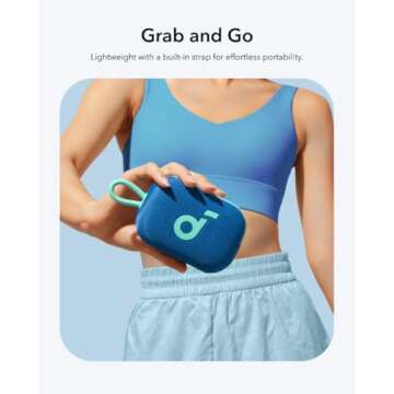 Soundcore Select 4 Go Bluetooth Speaker by Anker, Mini Portable, Up to 20 H Playtime, IP67 Waterproof and Dustproof, Floatable, Powerful Sound, Ideal for Indoors and Outdoors, Hiking- Blue (Renewed)