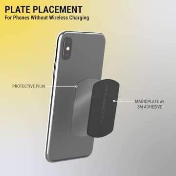 Scosche MAGRKSRI MagicMount Replacement Metal Plate Kit for Phone, Metal Plates for Magnetic Mount Cell Phone Holder for Car, Universal with All Devices and Phone Case, Silver