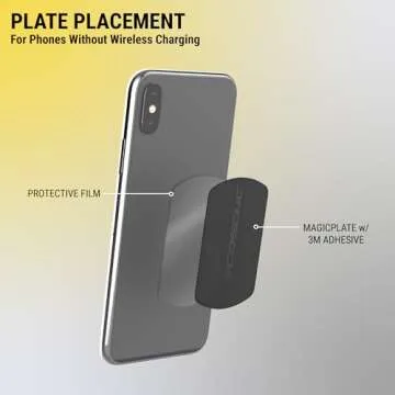 Scosche MAGRKSRI MagicMount Replacement Metal Plate Kit for Phone, Metal Plates for Magnetic Mount Cell Phone Holder for Car, Universal with All Devices and Phone Case, Silver