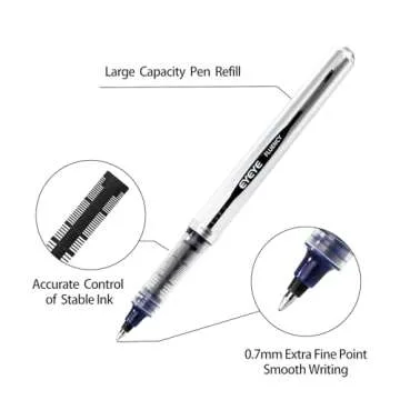 EYEYE Rollerball Pens 0.7mm 3 Assorted Colors Quick-Dry Ink