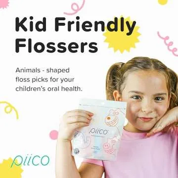 Piico Kids Floss Picks - Unflavored & Fun Dental Care