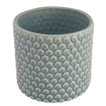 Bloomingville Coastal Stoneware Pot with Raised Dots and Crackle Glaze, Sky Blue, 6"