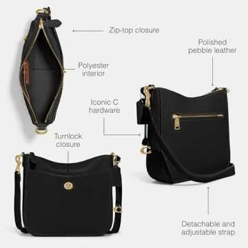 COACH Chaise Crossbody Bag - Stylish Pebble Leather