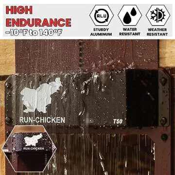 RUN-CHICKEN Door (Brown) Automatic Chicken Coop Door, Programmable with App, Battery Operated, Evening and Morning Delay, Aluminum Door, Electric Chicken Run Door, Model T50