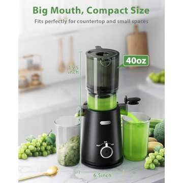 ECOSELF Cold Press Juicer for Whole Fruits and Vegetables