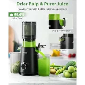 ECOSELF Cold Press Juicer for Whole Fruits and Vegetables