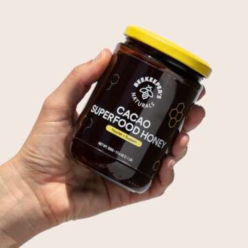 Beekeeper's Naturals Superfood Cacao Honey - Organic, Raw Ecuadorian Cacao with Antioxidants, Iron and Calcium. Free of Gluten, Dairy & Sugar (1.1lbs)