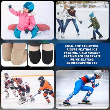 Shappy 2 Pair Figure Ice Skating Knee Pads Gel Dance Knee Pads Cushion and Support Breathable Material for Dancing Skating Women Girl Men