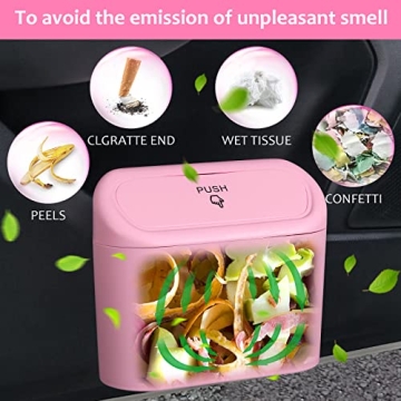Accmor Mini Leakproof Vehicle Trash Can for Cars and SUVs