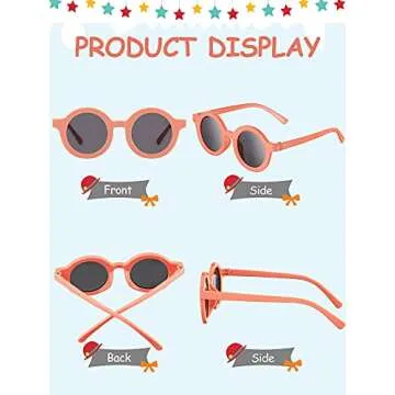 Weewooday 8 Pairs Kids Cute Round Polarized Sunglasses Retro Circle Glasses for Toddler Girls Boys Beach Sports, Age 3-10(Charming Color)