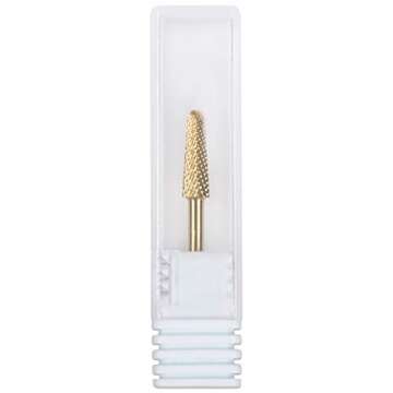 USA PANA Professional 3/32" Shank Size - Cone Shape Carbide Bit - Nail Drill Bit for Manicure Pedicure Tools Dremel Machine - Gold, Silver (Medium, Gold)