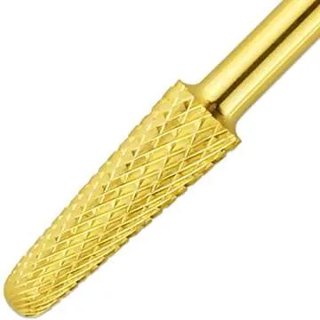 USA PANA Professional 3/32" Shank Size - Cone Shape Carbide Bit - Nail Drill Bit for Manicure Pedicure Tools Dremel Machine - Gold, Silver (Medium, Gold)