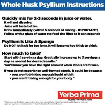 Yerba Prima Psyllium Husk, 12 Ounce - Whole Husk Fiber Supplement, Vegan, No Sugar or Artificial Sweeteners, Non GMO, Gluten Free
