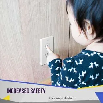 ENERLITES Child Proof Outlet Cover, Self-Closing, Fits Both Duplex and Decorator Outlet, Safety Design, Tamper-Resistant Socket Plug for Receptacle, Size 4.75" x 3.9", 8800-TR, White 6 Pack