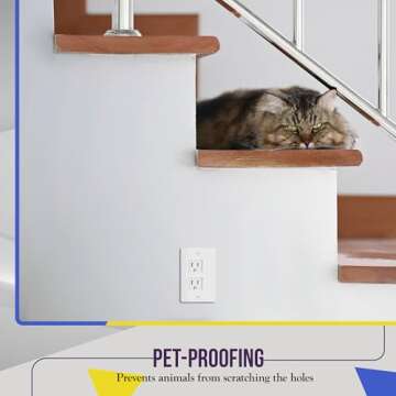 ENERLITES Child Proof Outlet Cover, Self-Closing, Fits Both Duplex and Decorator Outlet, Safety Design, Tamper-Resistant Socket Plug for Receptacle, Size 4.75" x 3.9", 8800-TR, White 6 Pack