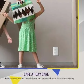 ENERLITES Child Proof Outlet Cover, Self-Closing, Fits Both Duplex and Decorator Outlet, Safety Design, Tamper-Resistant Socket Plug for Receptacle, Size 4.75" x 3.9", 8800-TR, White 6 Pack