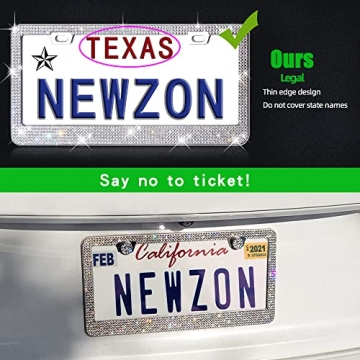 Sparkly Rhinestone License Plate Frames - Stylish & Durable